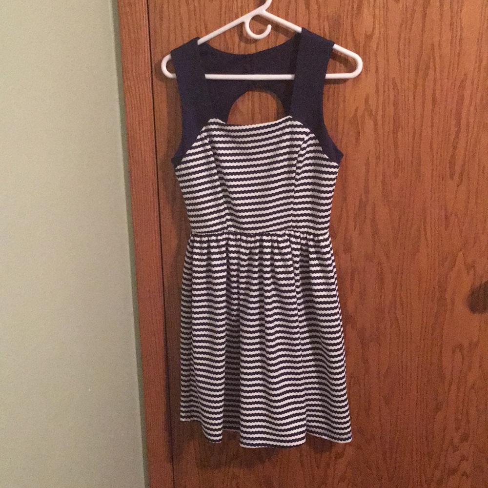 Blue striped dress